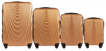Zestaw/komplet 4 walizek Wings 304 FALCON: L i M z poszerzeniem, S XS, GOLD