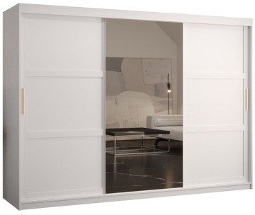 Szafa przesuwna MIRO 2 250cm. biała + złoto