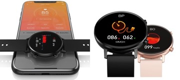 SMARTWATCH DAMSKI ZEGAREK TĘTNO KROKI PL + 2 PASKI