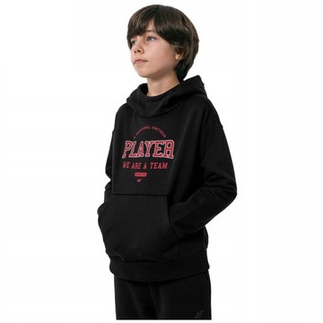 ДЕТСКАЯ ТОЛСТОВКА ДЛЯ МАЛЬЧИКОВ 4F С КАПЮШОНОМ, СПОРТИВНАЯ, ТЕПЛЫЙ ХЛОПОК