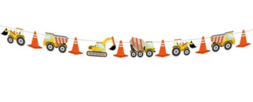 Баннер на день рождения Самосвал BUDOWA 1-99 день рождения БЕТОНОСмеситель Машины ЭКСКАВАТОР 360