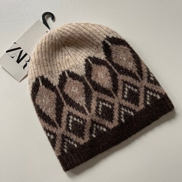 ZARA Czapka Beanie Wełna M