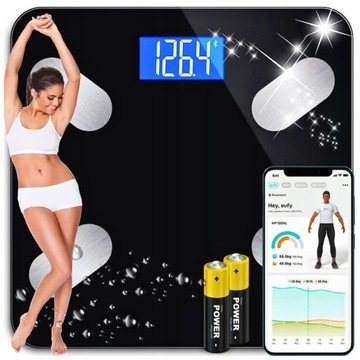 WAGA ŁAZIENKOWA ANALITYCZNA SMART ELEKTRONICZNA BLUETOOTH ANDROID iOS 180KG
