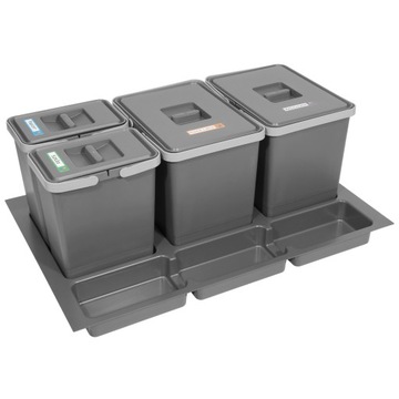 Sortownik śmieci FUTURE 4 kosze 2x7+2x15 do szafki 80cm segregator sorter