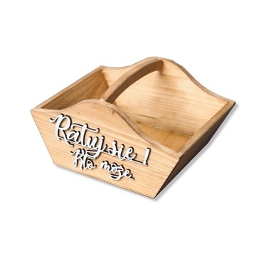 WESELNY DREWNIANY KOSZYK RATUNKOWY PINIOWY ŚLUB