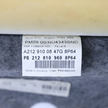 MERCEDES W212 S212 PODPORA SEDADLA PRAVÝ PŘEDNÍ VYHŘÍVANÁ KŮŽE BÉŽOVÁ