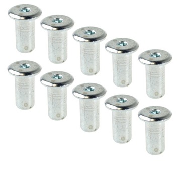 10 плоских гайок Ericson M6 x 18, белая оцинковка