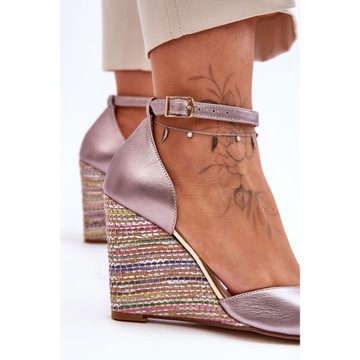 Srebrny Skóra naturalna Buty Laura Messi r.36