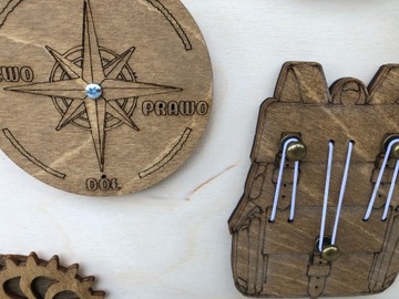 Сенсорно-манипуляционная доска Монтессори Сафари, бежевый, XL + БЕСПЛАТНОЕ имя