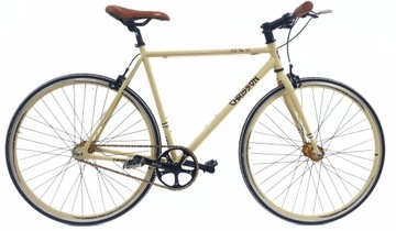 Męski Rower 28 Ostre Koło Jednobiegowy Retro Stal Wyścigowy U-Brake Lekki