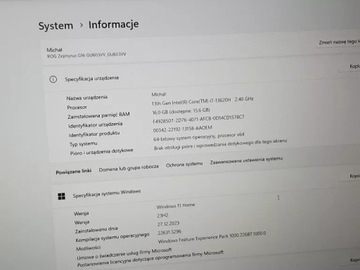 ASUS ROG ZEPHYRUS G16 GU603 I7-13620H 16/512 GB RTX 4060