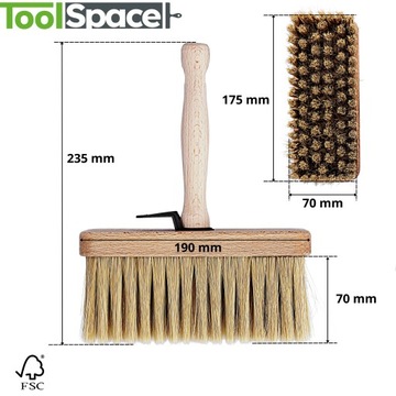 СКАМЬЯ 190 мм ПЛОТНАЯ Кисть для рисования ЧЛАПАК 19 см ПРОИЗВОДИТЕЛЬ