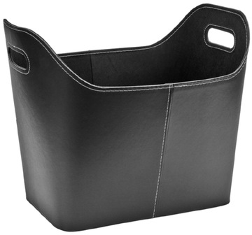 БОЛЬШАЯ ЭЛЕГАНТНАЯ КОЖАНАЯ КОРЗИНА для ГАЗЕТ (газетницы) или дров.