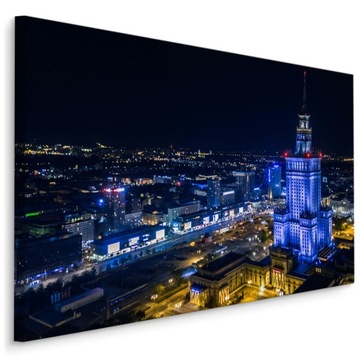 Obraz miasto nocą Warszawa ARCHITEKTURA 3D 30x20