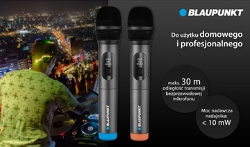 2 беспроводных микрофона Blaupunkt с передатчиком + 4 батарейки + аксессуары