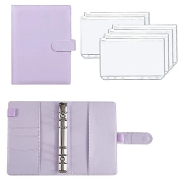 A6 Zipper Pockets PVC Rainbow Laser Transparent Notebook Diary Cover