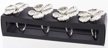 Кольца для салфеток, набор из 4 шт., серебряные цветы, незабудки