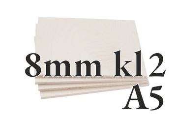 Sklejka Brzozowa Klasa 2 - 8mm - A5 210x148 - OW