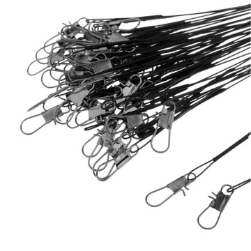 50 шт./лот поводки для рыбалки с застежкой и поворотным механизмом