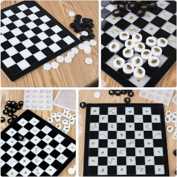 Силиконовая форма для шахматной доски, силиконовая форма для шахматных фигур, DIY шахматная игра, эпоксидная смола