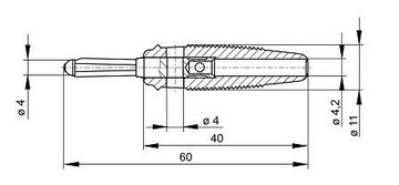 Изолированная вилка 4 мм с отверстием 4 мм, 30 А, зеленая, BUELA 30 GN