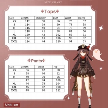 Cosplay Anime Hu tao Genshin Strój Kostium Peruka