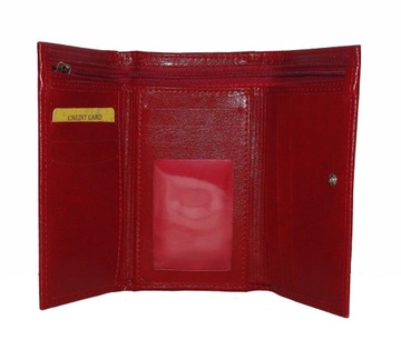 Vittorini damski skórzany portfel bordo 040 S czerwony