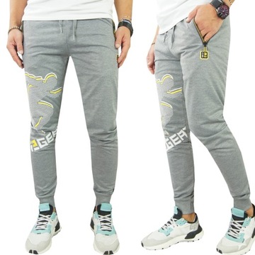 Męskie SPODNIE DRESOWE JOGGERY zamek #929 r. XXL