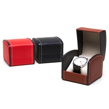 Pudełko na zegarek na 1 miejsce Pudełko na biżuterię Skórzane miękkie czarne