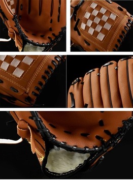 Спортивные на открытом воздухе коричневые бейсбольные перчатки из искусственной кожи, тренировочное оборудование для софтбола, размер 10