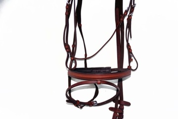 УЗДЕЦА + ПРОФИЛИРОВАННЫЕ ПОВОДА, РАЗМЕР ПОНИ/ШЕТТИ, КОРИЧНЕВЫЕ