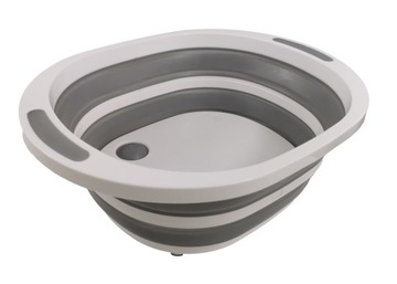 SKŁADANA MISKA Z KORKIEM ODPŁYWEM SILIKONOWE DO ZLEWU OCIEKACZ Z UCHWYTAMI