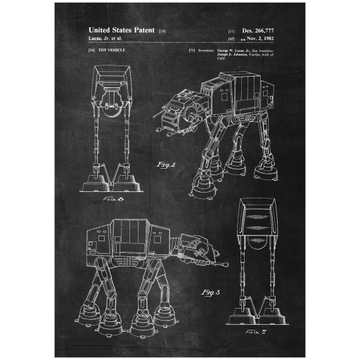 Plakat Star Wars AT-AT Walker Schemat Patent