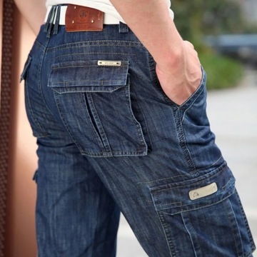 Men Jeans Regular Stretchy Motorcycle Denim Pants