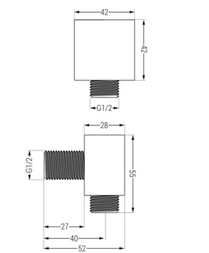 СОЕДИНЕНИЕ КВАДРАТНО-УГЛОВОЕ MEXEN, ЛАТУНЬ, ХРОМ