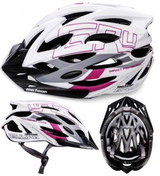 Регулируемый велосипедный шлем METEOR GRUVER белый/серый размер M 55-58 см