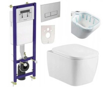 ZESTAW podtynkowy SLIM wc STELAŻ miska wc Rimelss