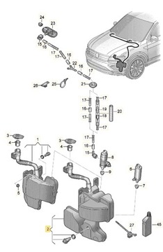 NÁDRŽ OSTŘIKOVAČŮ VW TIGUAN 2016-. SKODA KODIAK 2016- 5NA955453B 5L