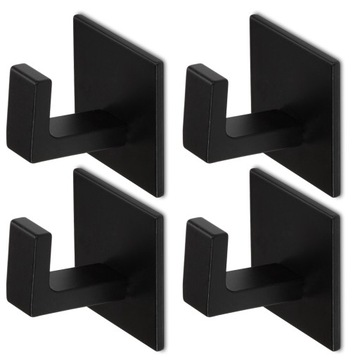 4x HACZYK SAMOPRZYLEPNY DO ŁAZIENKI HACZYK NA RĘCZNIKI ŁAZIENKOWY CZARNY