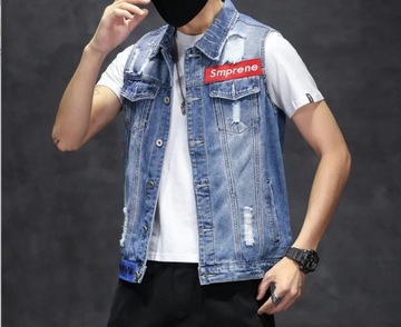 Men Brand Denim Jacket Hip Hop Streetwear Punk Mot