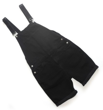 ASOS W32 SPODENKI OGRODNICZKI JEANSOWE LATO JEANS CZARNE DŁUŻSZE NOGAWKI