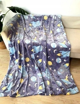 СВЕТЯЩЕЕ ОДЕЯЛО 150X200 FLUO SOFT КОСМИЧЕСКИЕ РАКЕТЫ