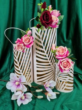 МЕТАЛЛИЧЕСКИЙ ПОРОШКОВЫЙ ФОНАРЬ С ЛИСТЬЯМИ, СРЕДНИЙ 16/32 СМ