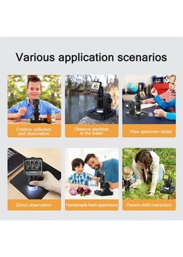 Цифровой микроскоп со светодиодным экраном 2MP RGB 20-100x