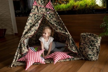 Namiot TIPI Teepee mata minky 120x120 EWOX 12242