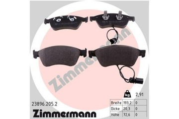 ПЕРЕДНИЕ ДИСКИ, КОЛОДКИ, ZIMMERMANN, AUDI A8 D3