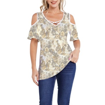 Summer Women Flower Printed Blouse Womens Summer C