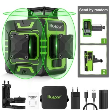 12-liniowy laser zielony Huepar 360° R03CG LR