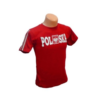 Koszulka dziecięca kibica Polska z odblaskiem