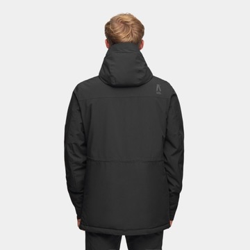 KURTKA ZIMOWA MĘSKA KAPTUR SOFTSHELL ALPINUS WODOODPORNA BLACK CAUSSES XXL